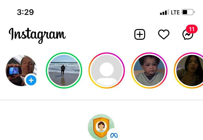 green circle around instagram story