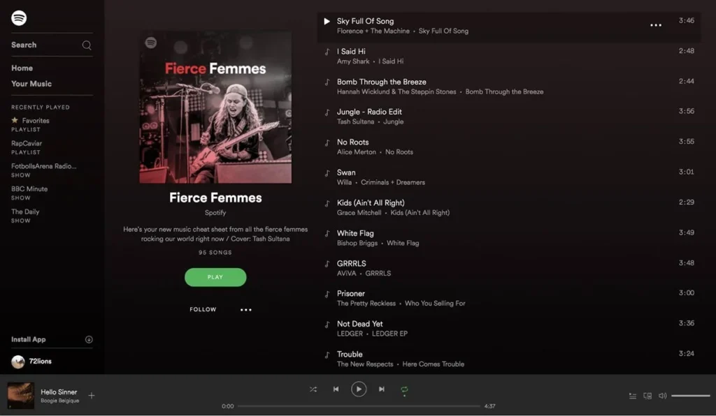 spotify web player to fix search not working issue